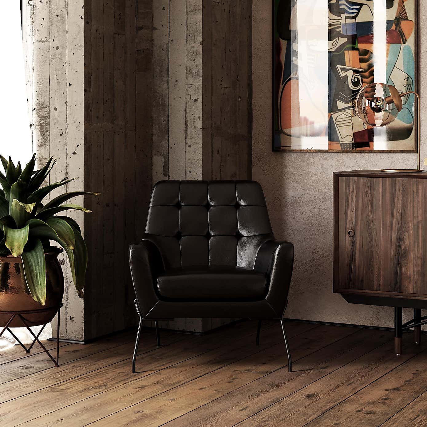 Brayden Faux Leather Accent Chair