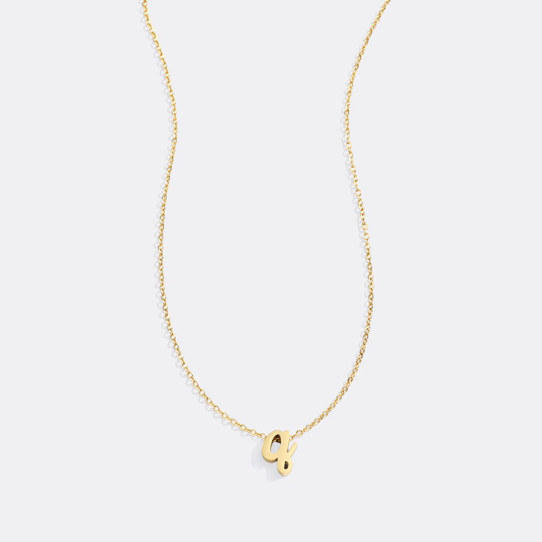 Tiny Script Initial Necklace