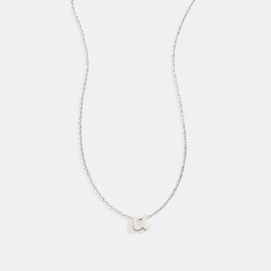 Tiny Script Initial Necklace
