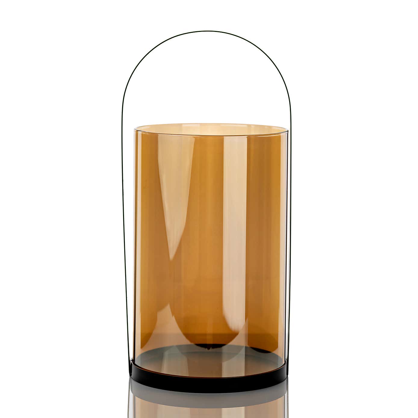 Hestia Metal and Amber Glass Lantern