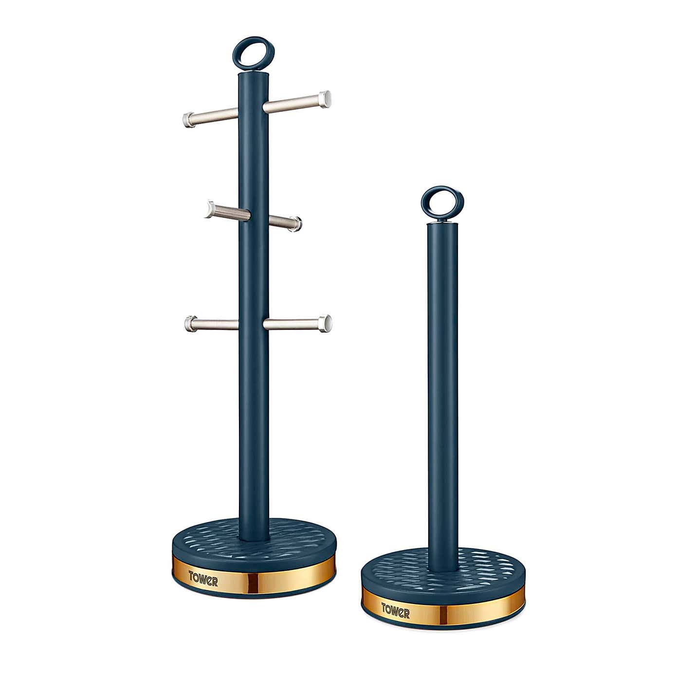 Tower Empire 6 Cup Mug Tree & Kitchen Roll Holder Set