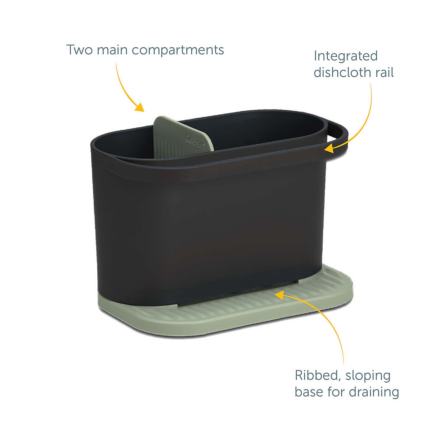 Reborn Recycled Sink Tidy Sage Green