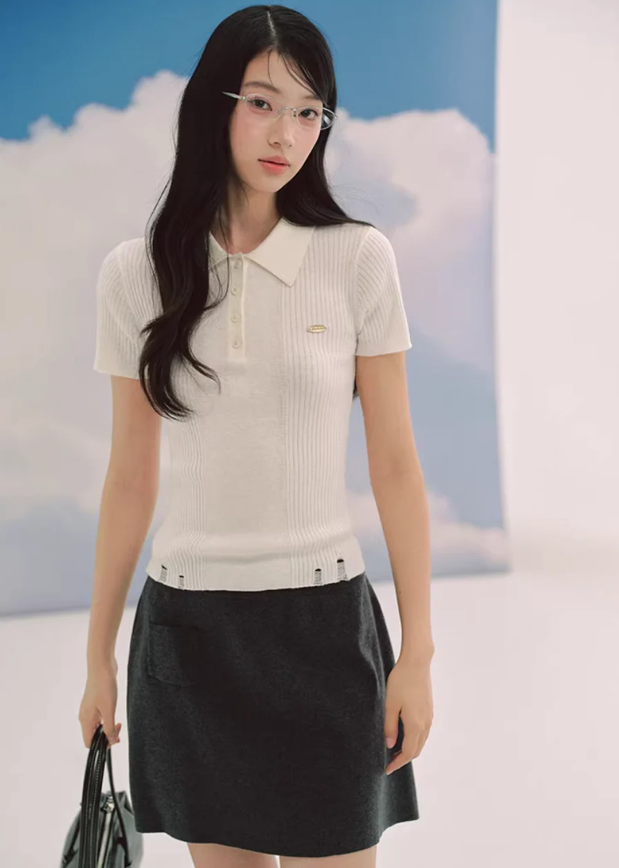 Soft Ivory Polo Knit