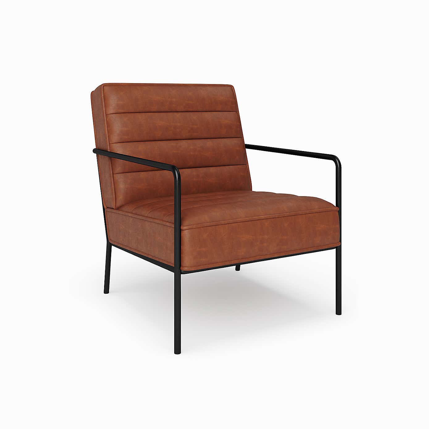 Bookham Faux Leather Metal Arm Accent Chair