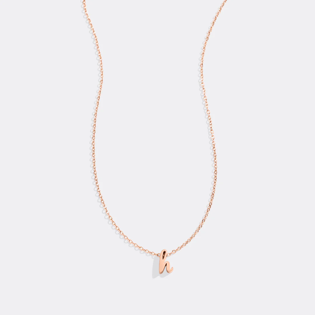 Tiny Script Initial Necklace
