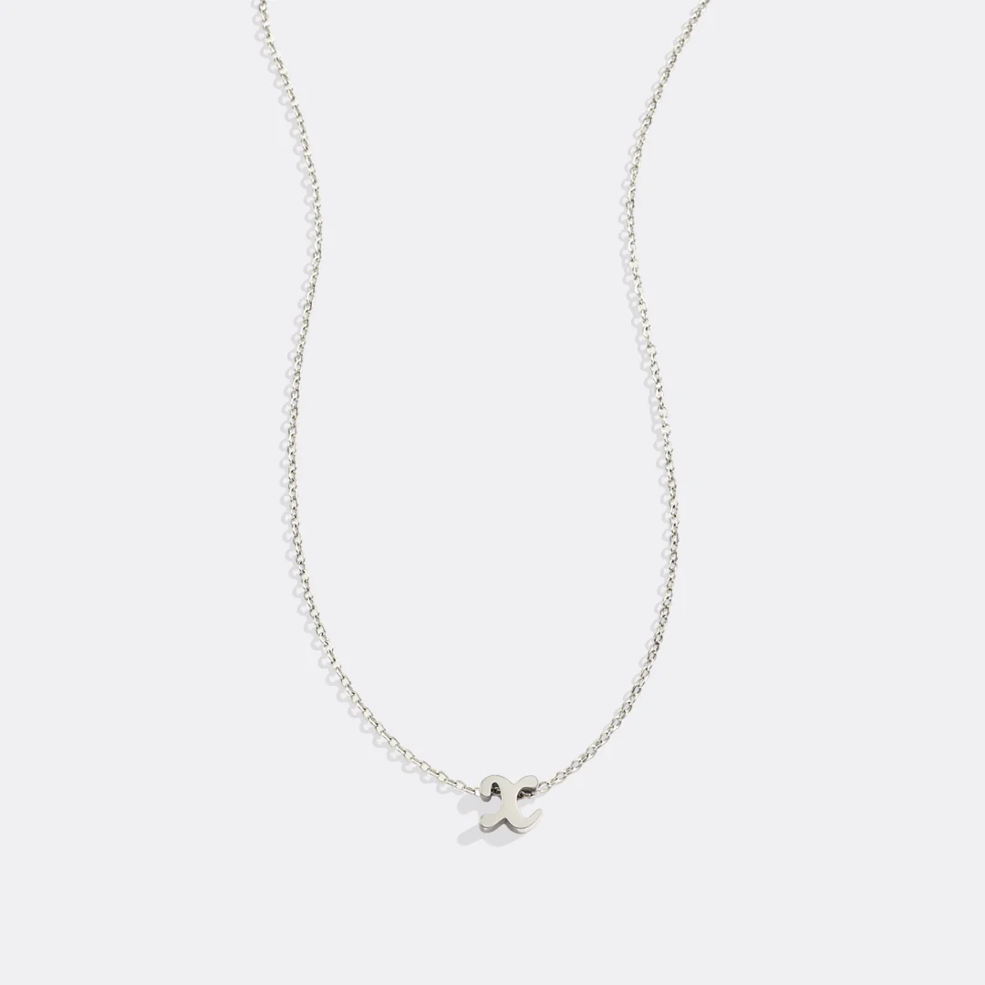 Tiny Script Initial Necklace