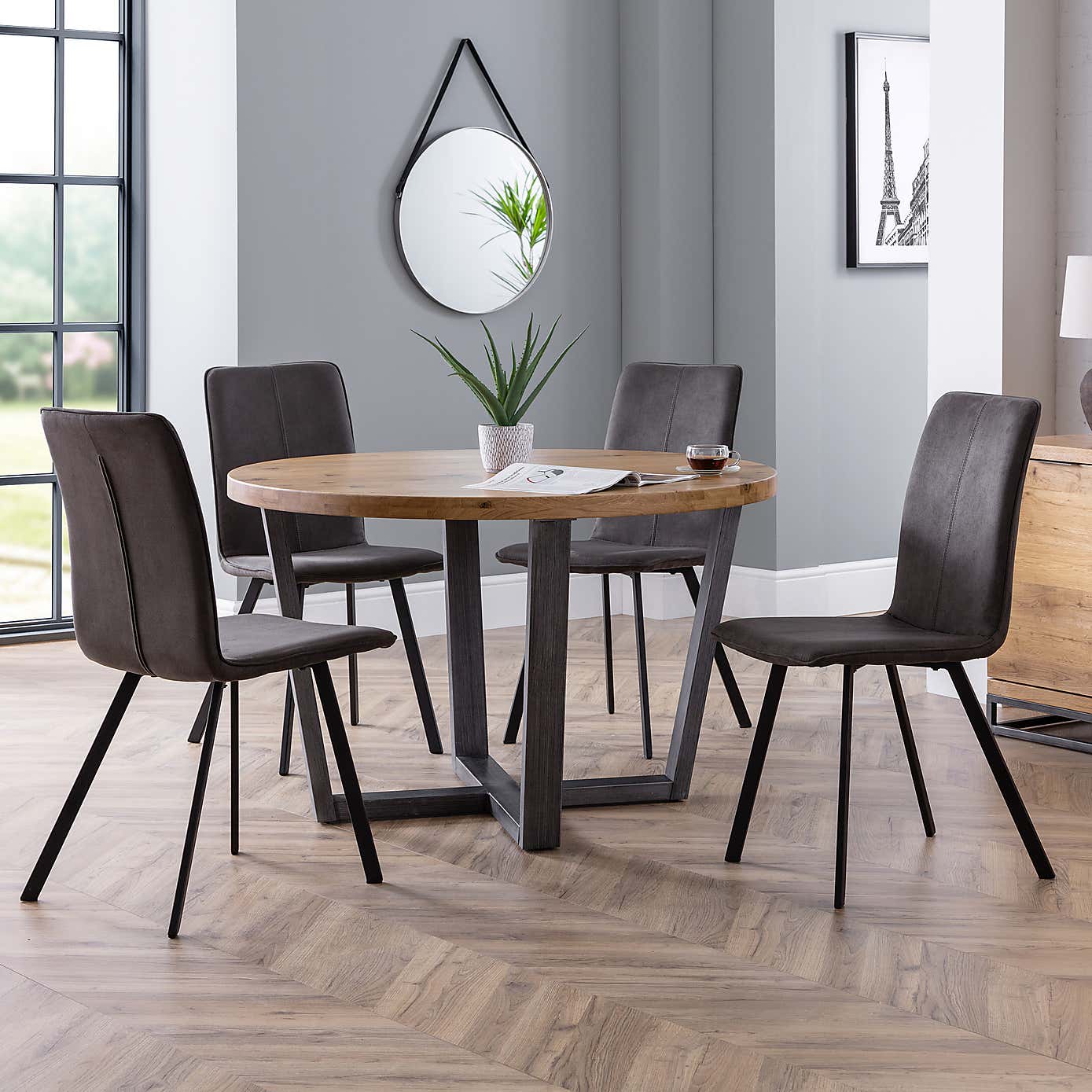 Monroe Set of 2 Chairs Charcoal