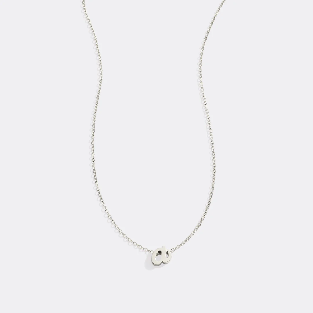 Tiny Script Initial Necklace