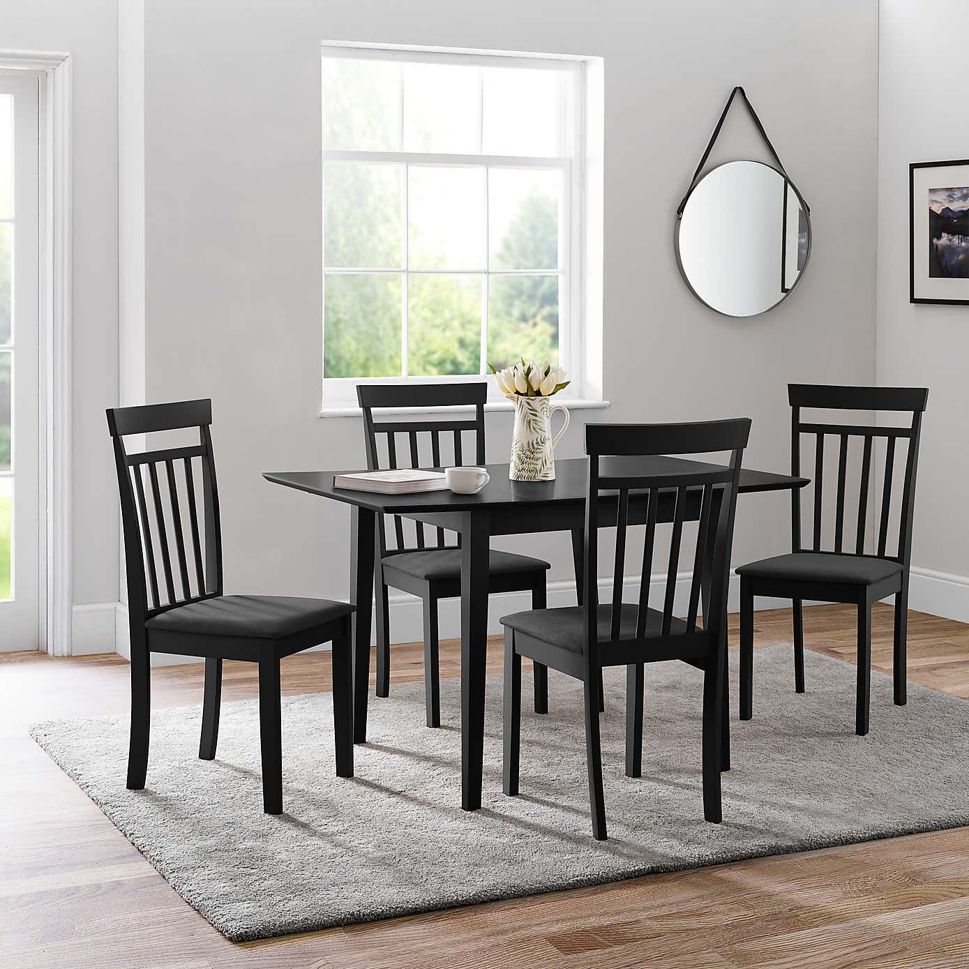 Rufford Square Dining Set with 4 Coast Chairs
