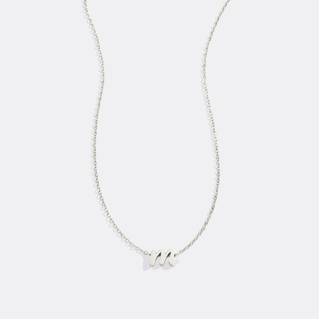 Tiny Script Initial Necklace