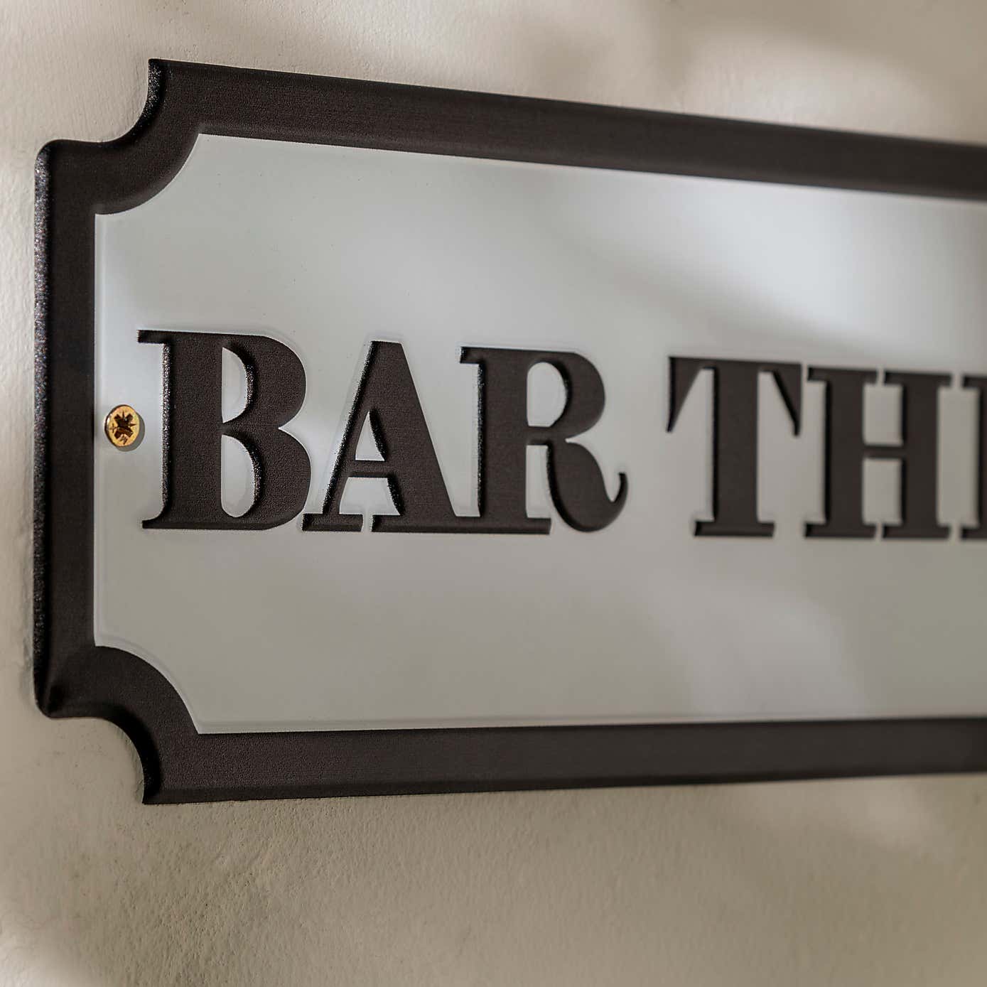 Indoor Outdoor Bar This Way Metal Plaque