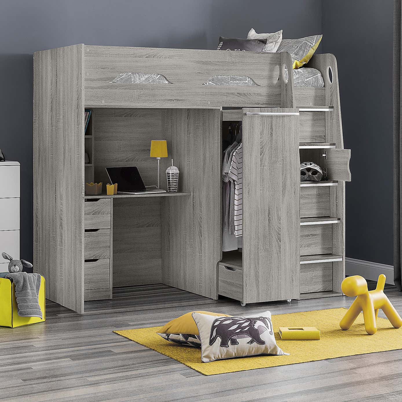 Pegasus Single White High Sleeper Bed