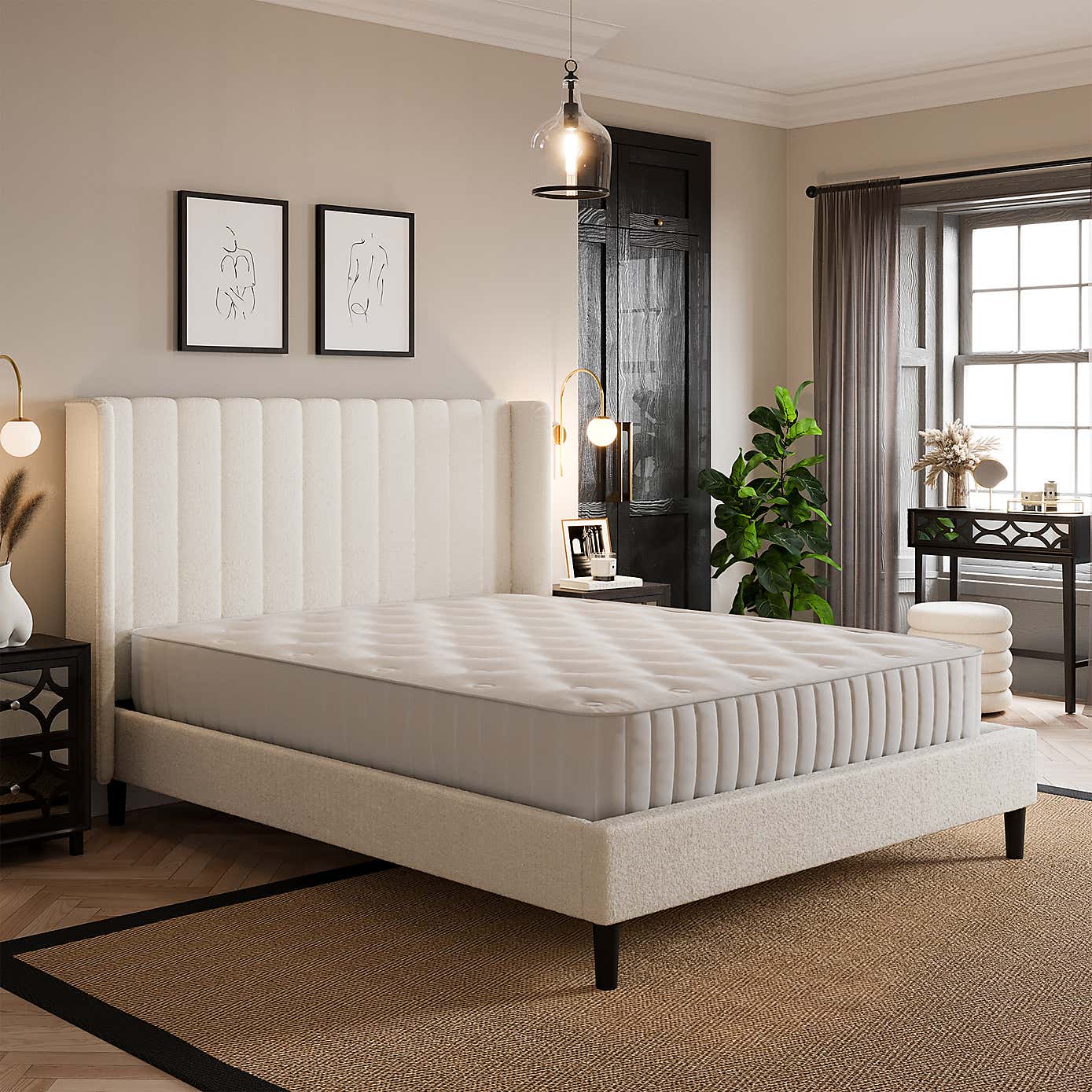 Alara Pleated Teddy Fabric Bed