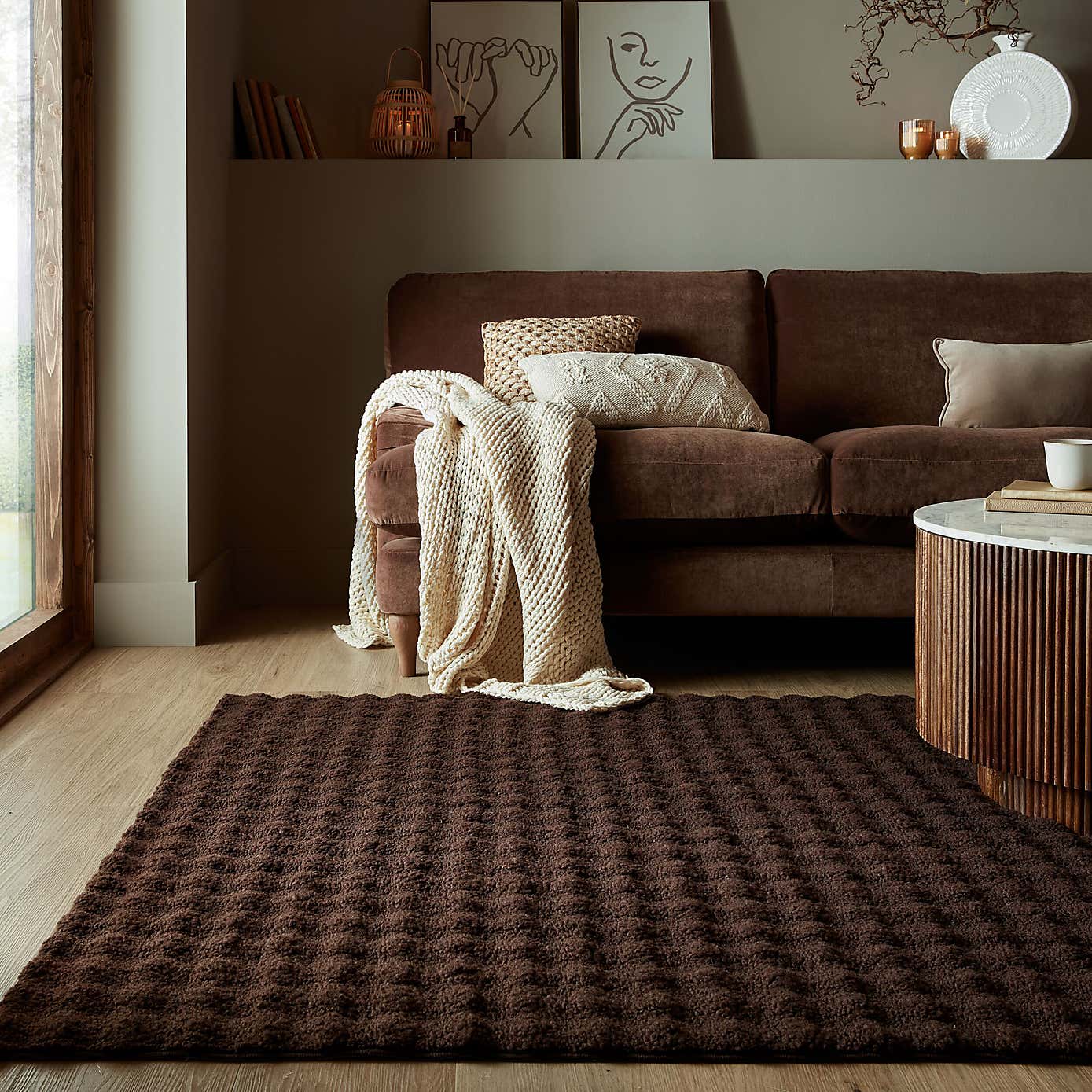 Doris Washable Sherpa Faux Fur Rug