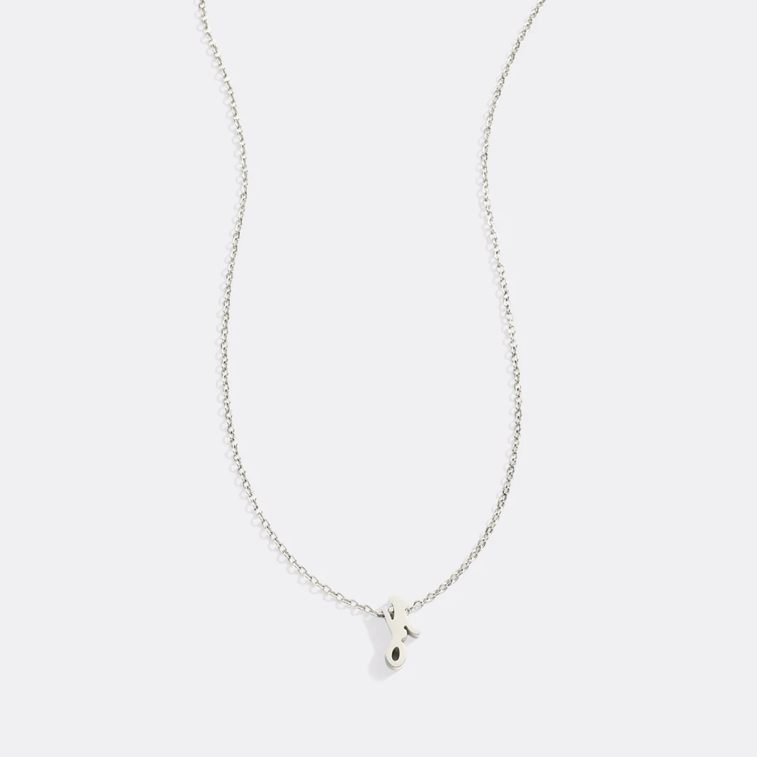Tiny Script Initial Necklace