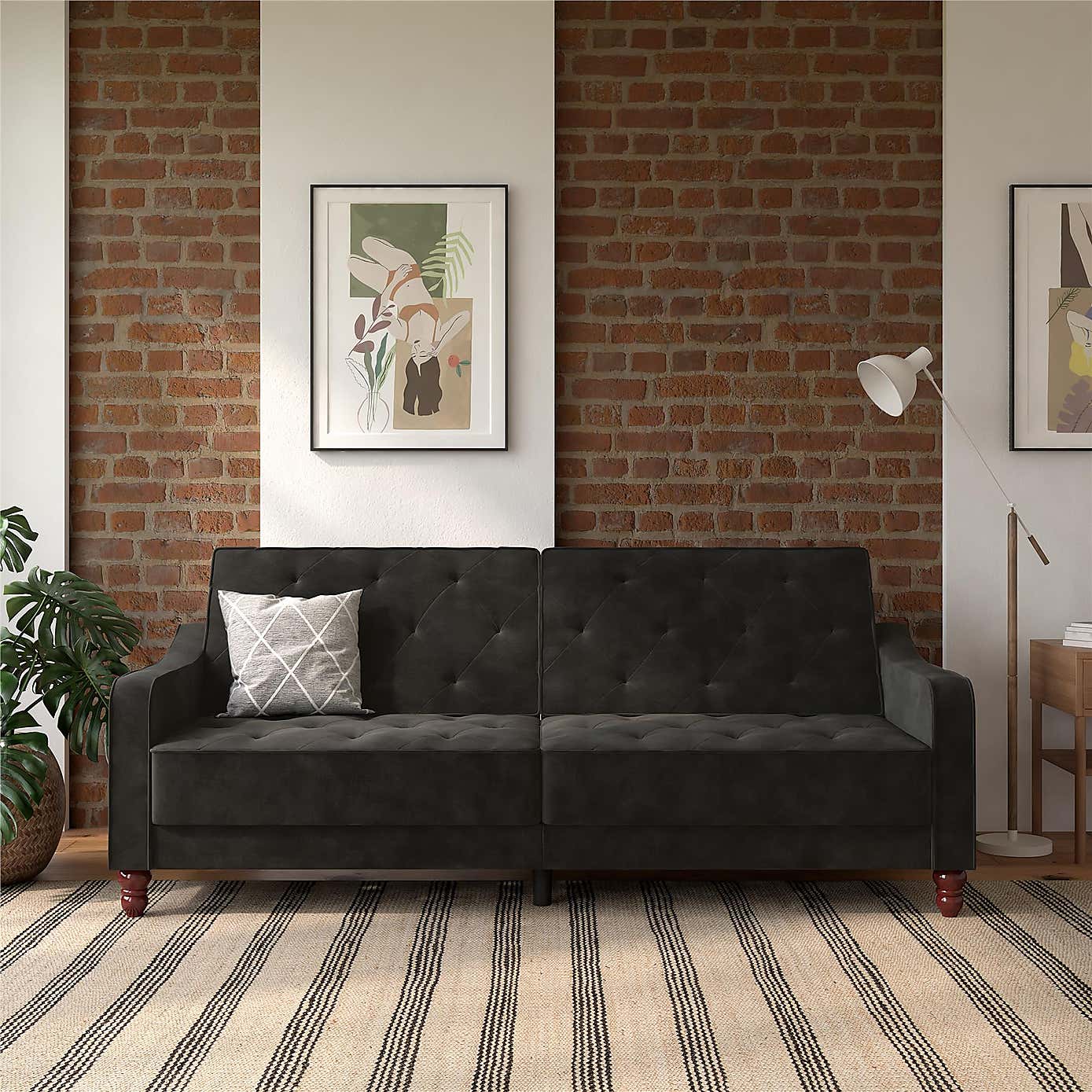 Vintage Velvet Tufted Futon