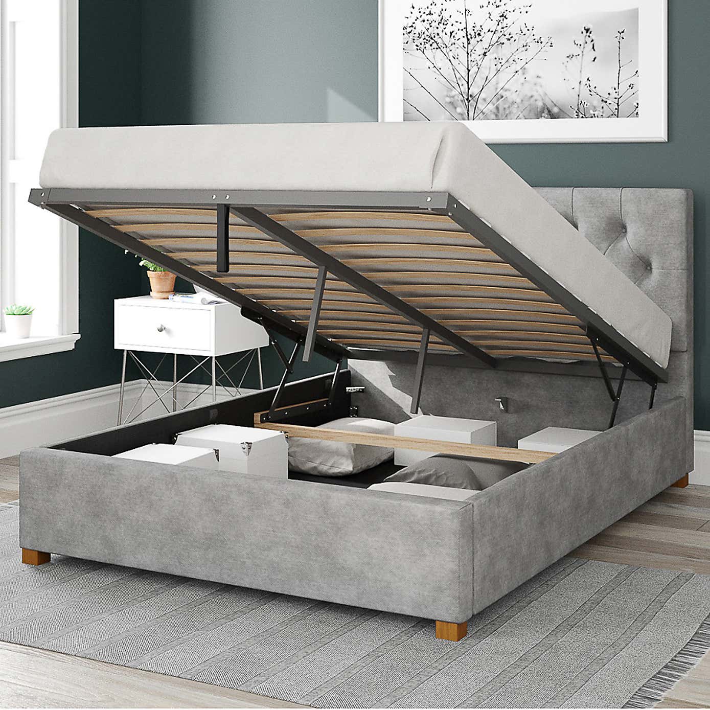 Olivier Kimiyo Linen Ottoman Bed