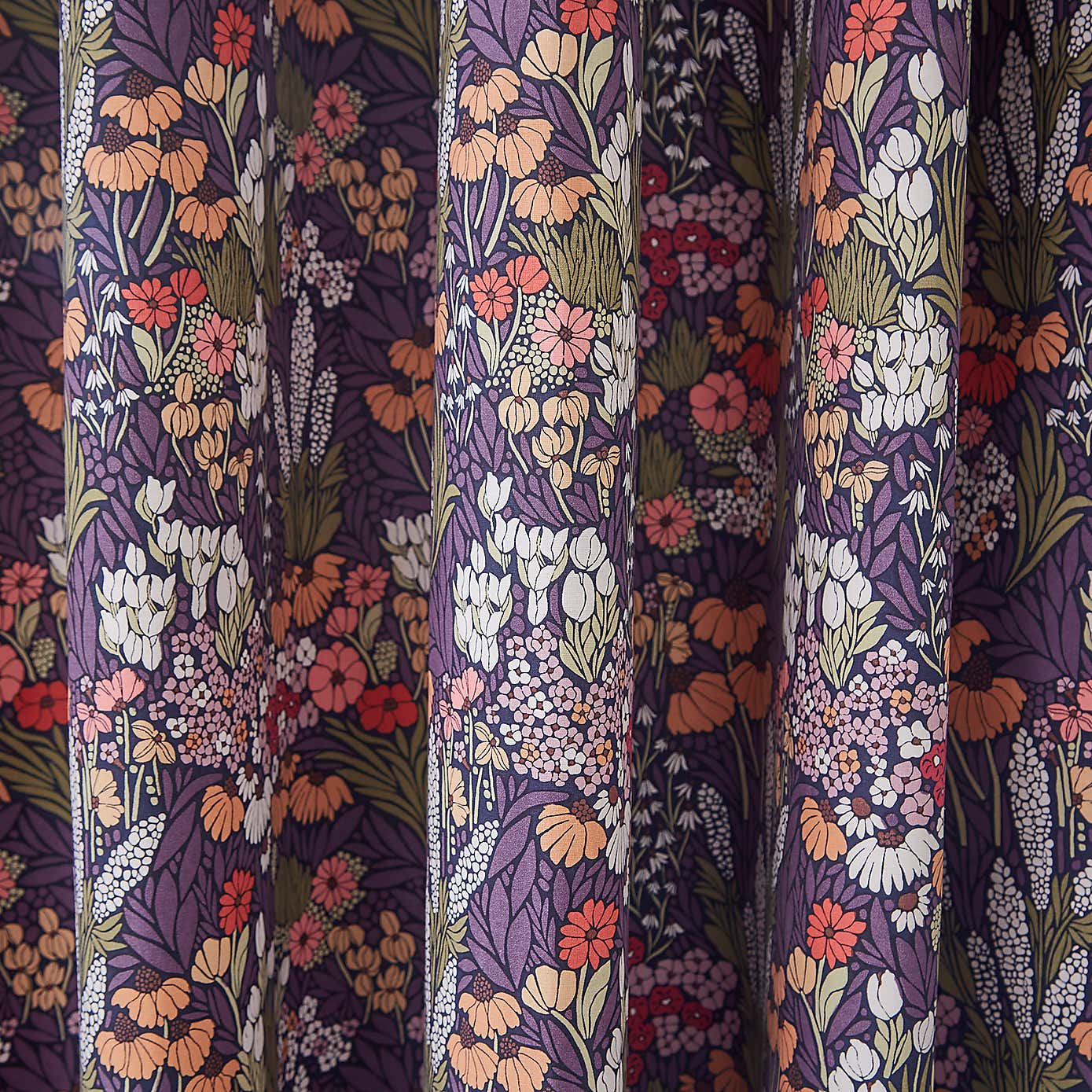 Harvest Floral Blackout Eyelet Curtains