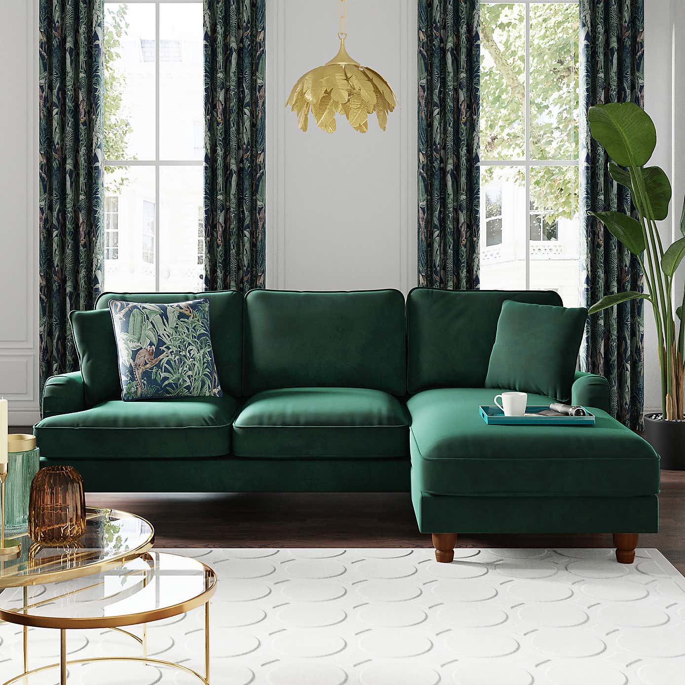 Beatrice Velvet Right Hand Corner Sofa