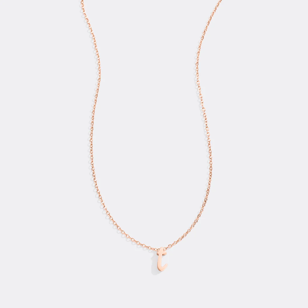 Tiny Script Initial Necklace