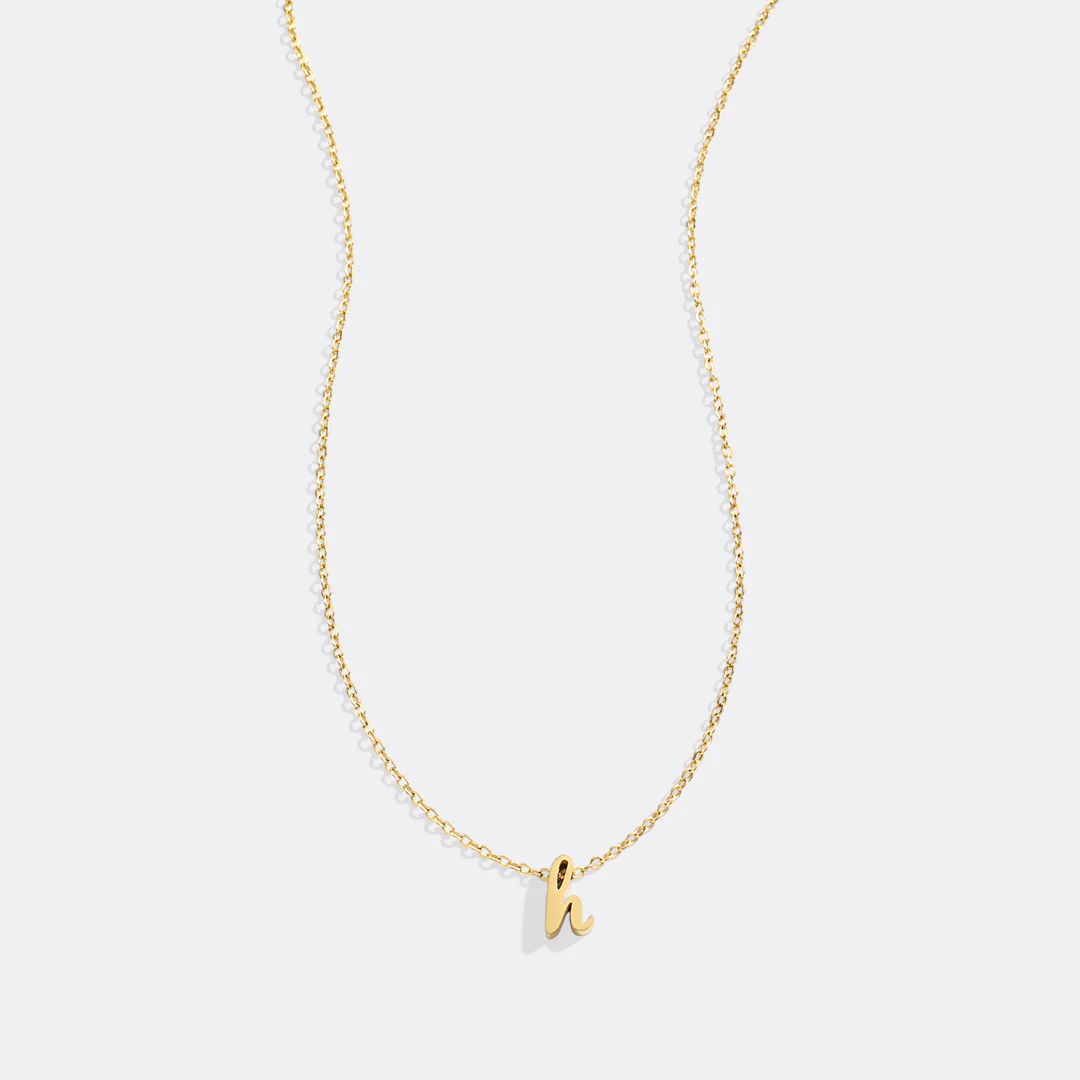 Tiny Script Initial Necklace