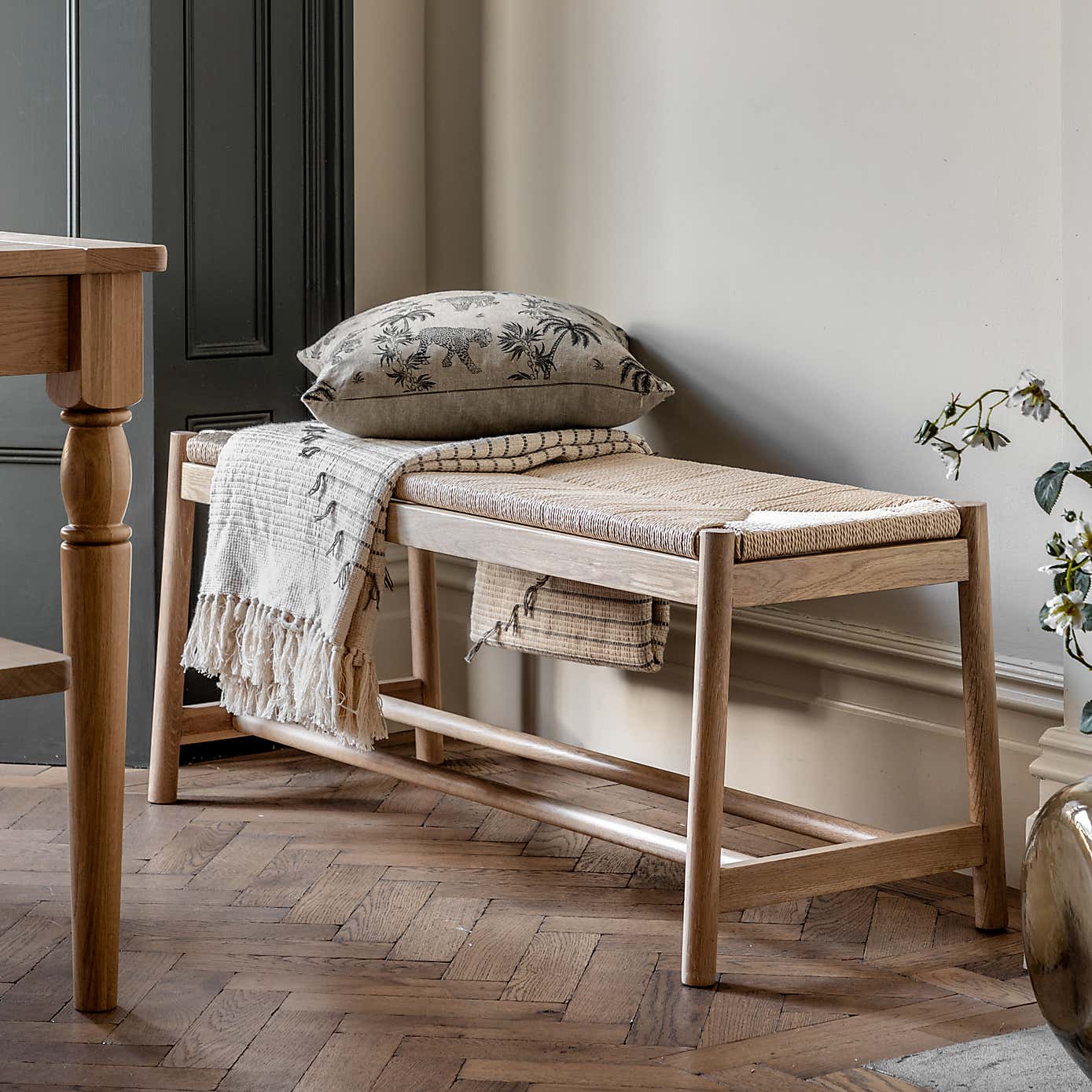 Elda Rope 2 Seater Dining Bench, Natural