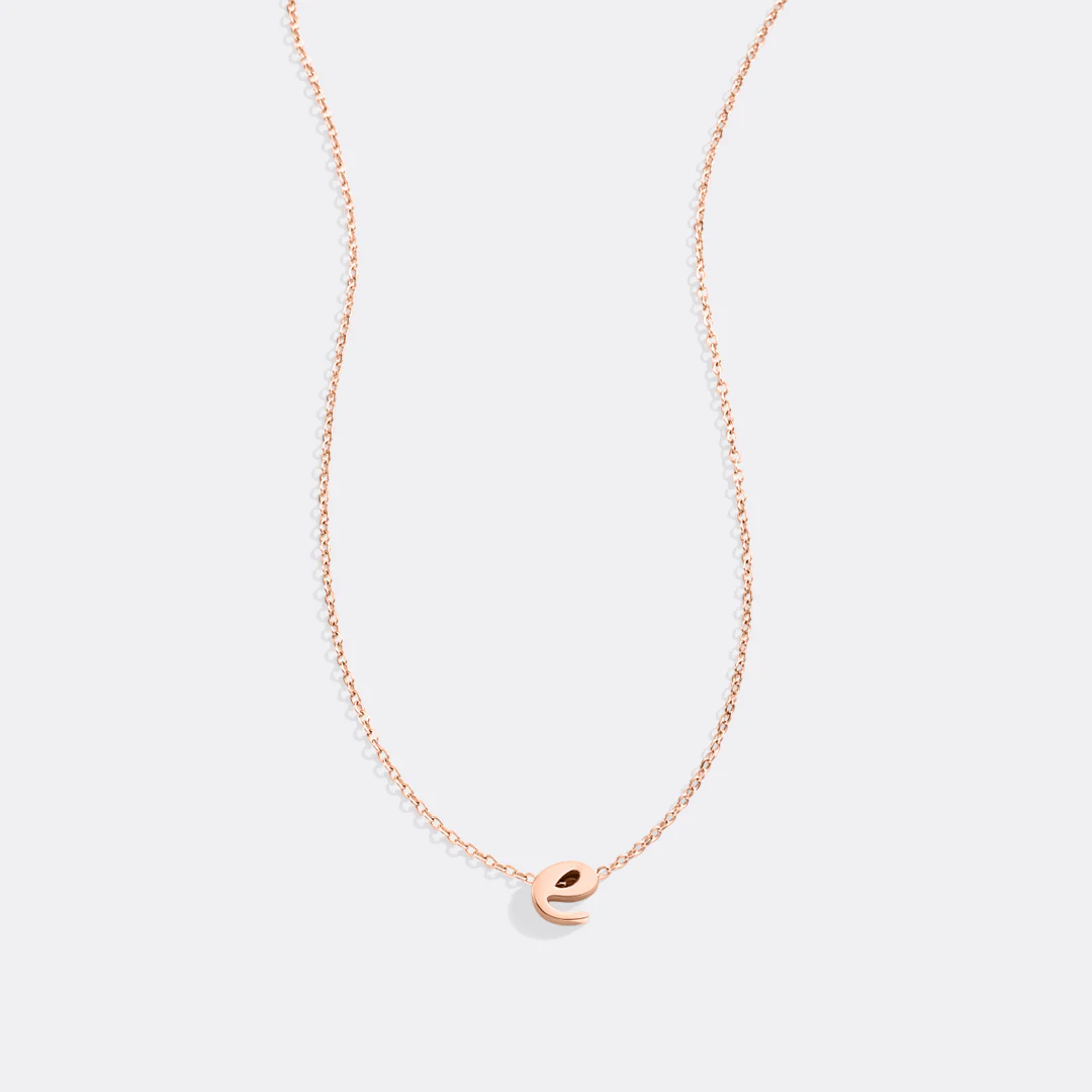 Tiny Script Initial Necklace