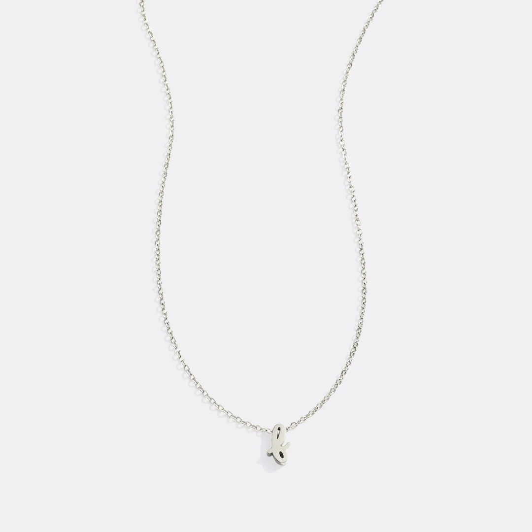 Tiny Script Initial Necklace