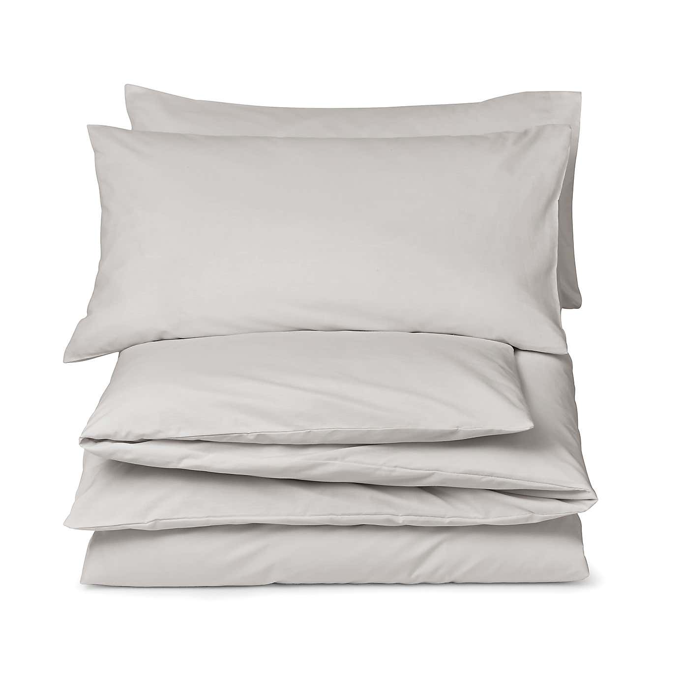 Non Iron Plain Dye Silver Housewife Pillowcase Pair