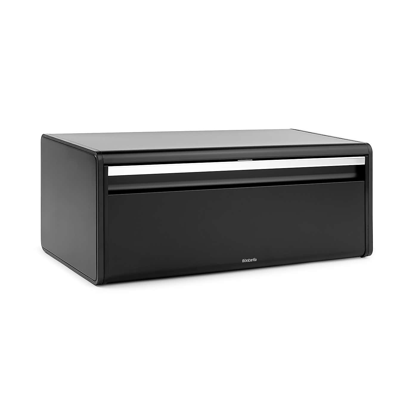 Brabantia Matt Black Fall Front Bread Bin