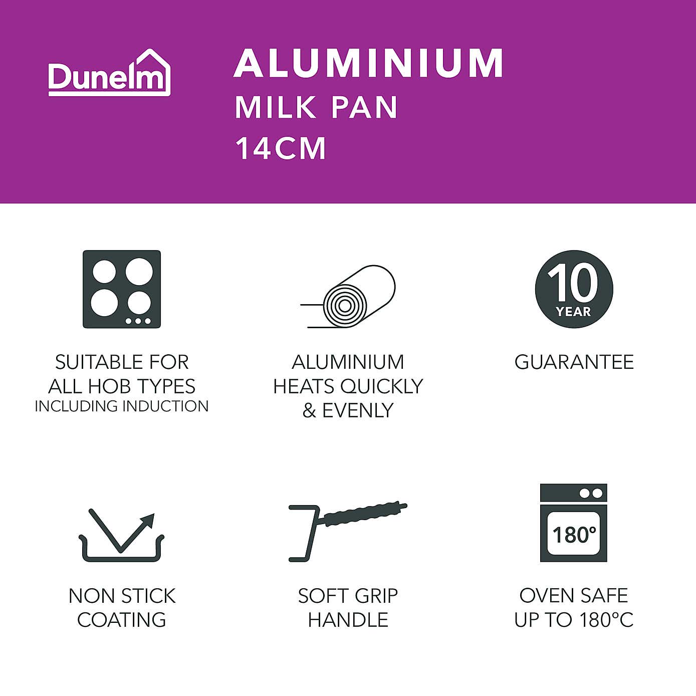 Non-Stick Aluminium Milk Pan, 14cm