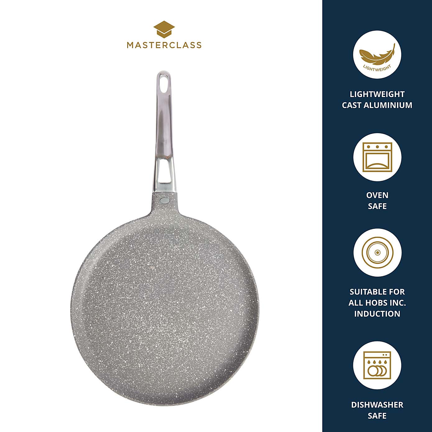 MasterClass Non-Stick Aluminium Crepe Pan, 28cm