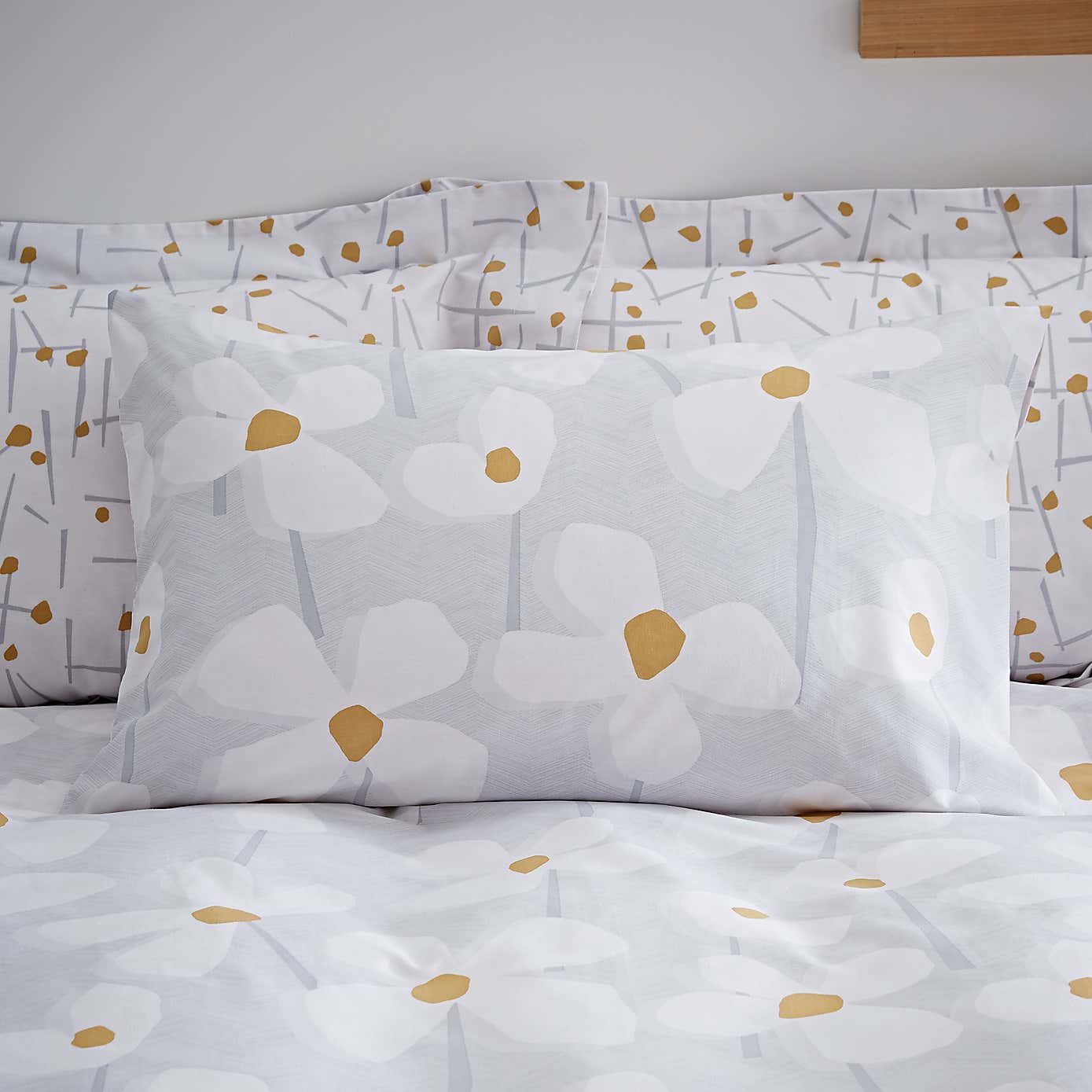 Elements Lena Reversible Grey Duvet Cover and Pillowcase Set
