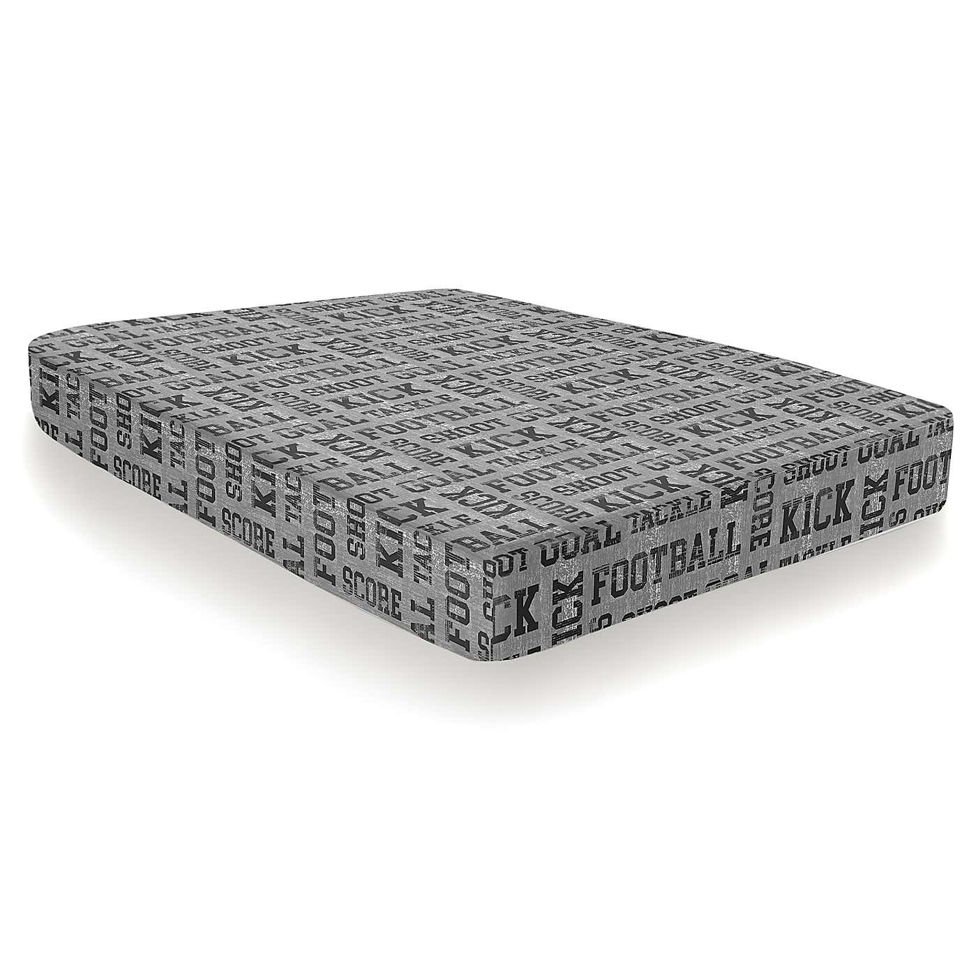 Football Grey Single Fitted Sheet