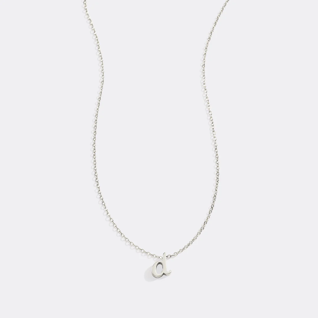 Tiny Script Initial Necklace