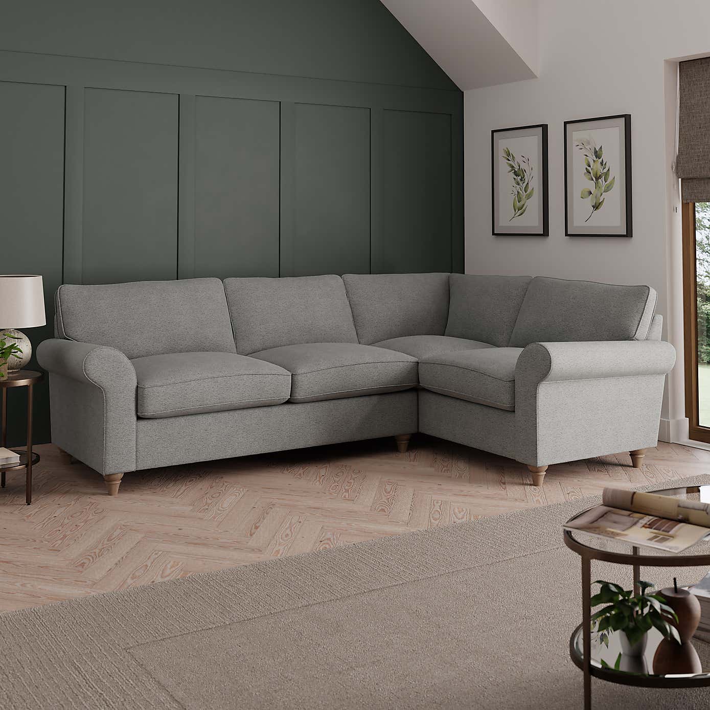 Rosa Chenille Large Corner Sofa