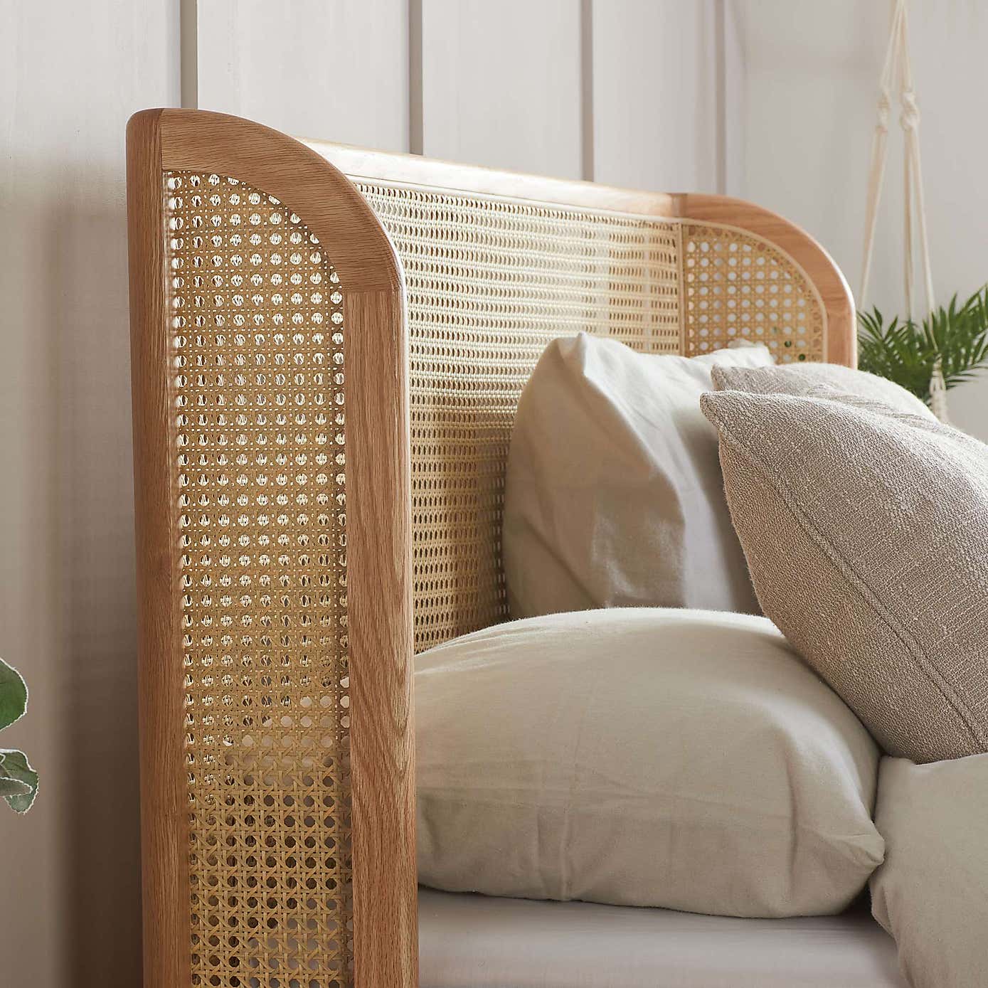 Birlea Astrid Rattan Bed Frame, Oak