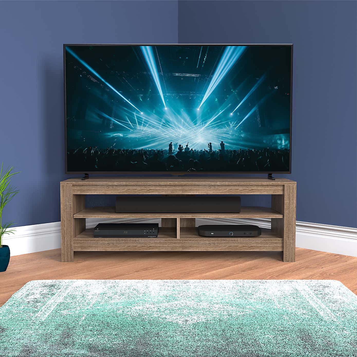 AVF Calibre Sound TV Unit for TVs up to 60" with Pull-Out Soundbar Shelf