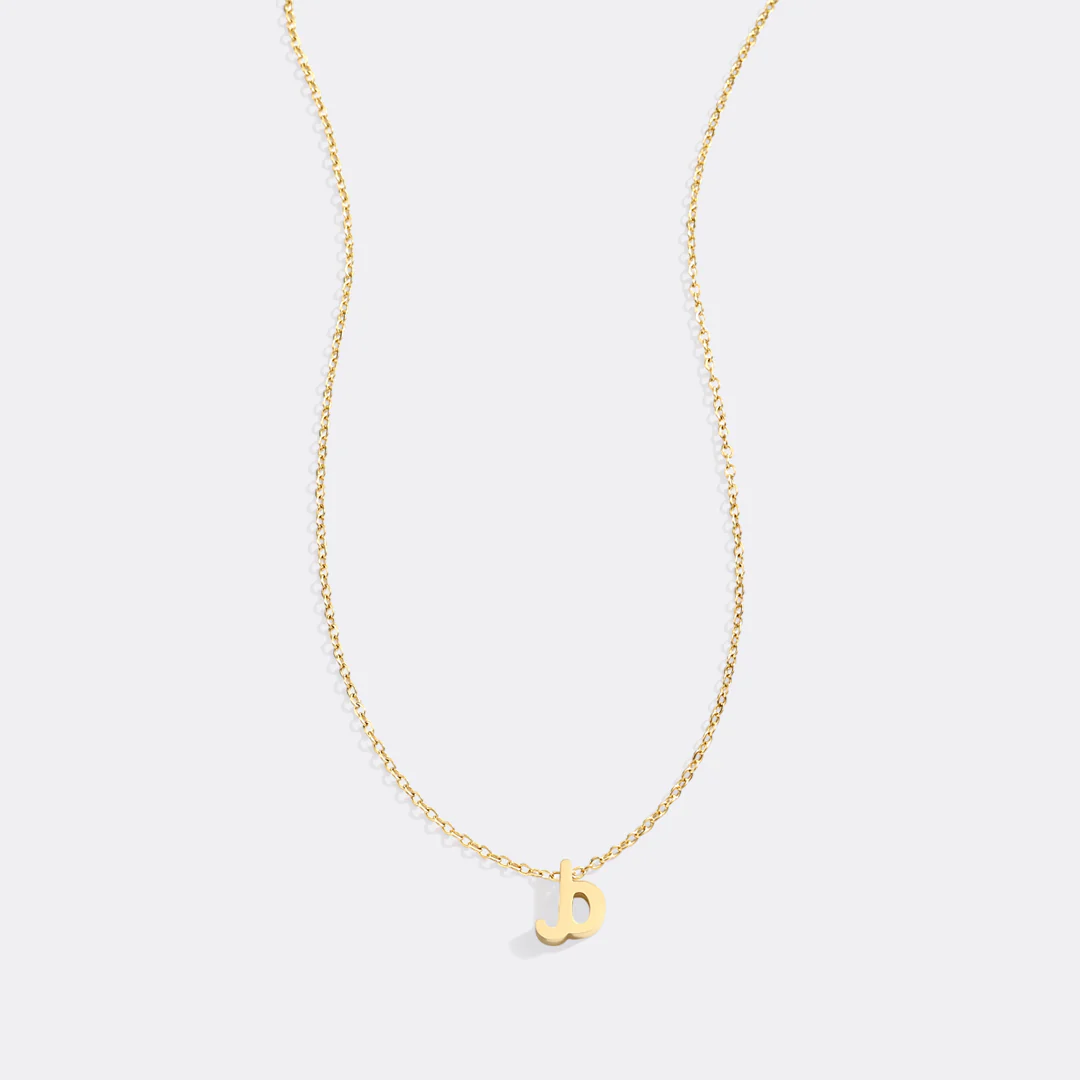 Tiny Script Initial Necklace