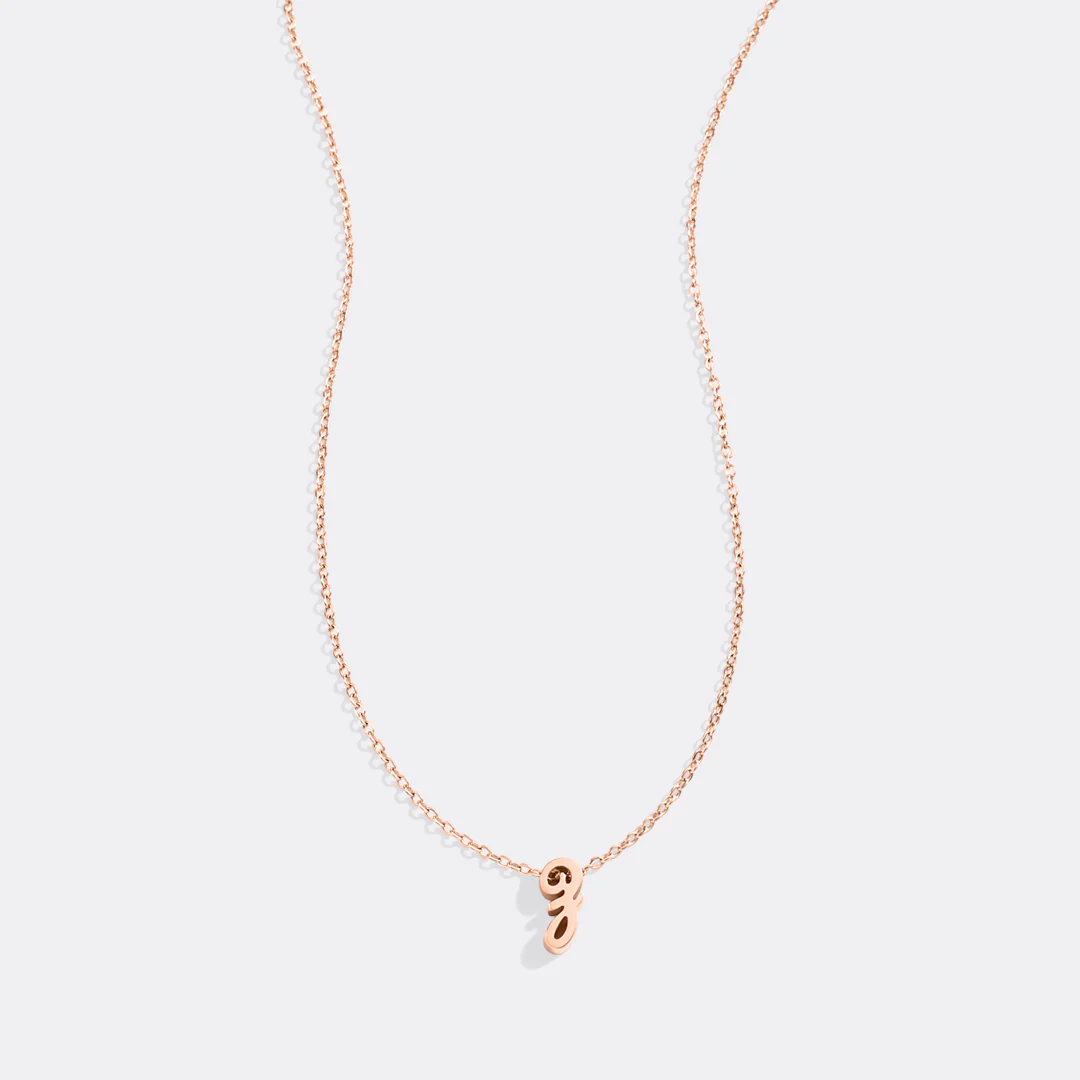 Tiny Script Initial Necklace