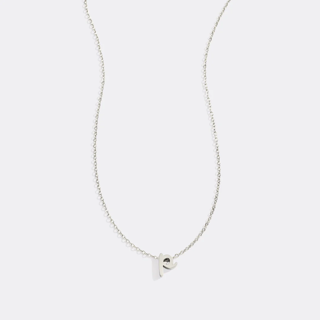 Tiny Script Initial Necklace