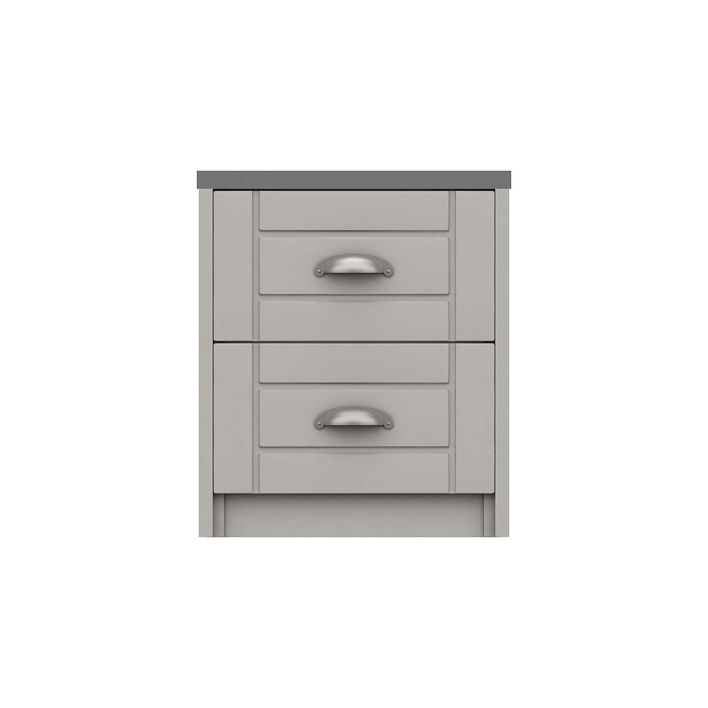 Darwin White and Oak Effect 2 Drawer Bedside Table