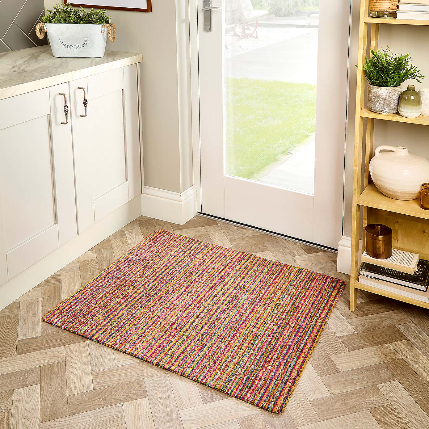 Marvel Striped Washable Cotton Utility Mat