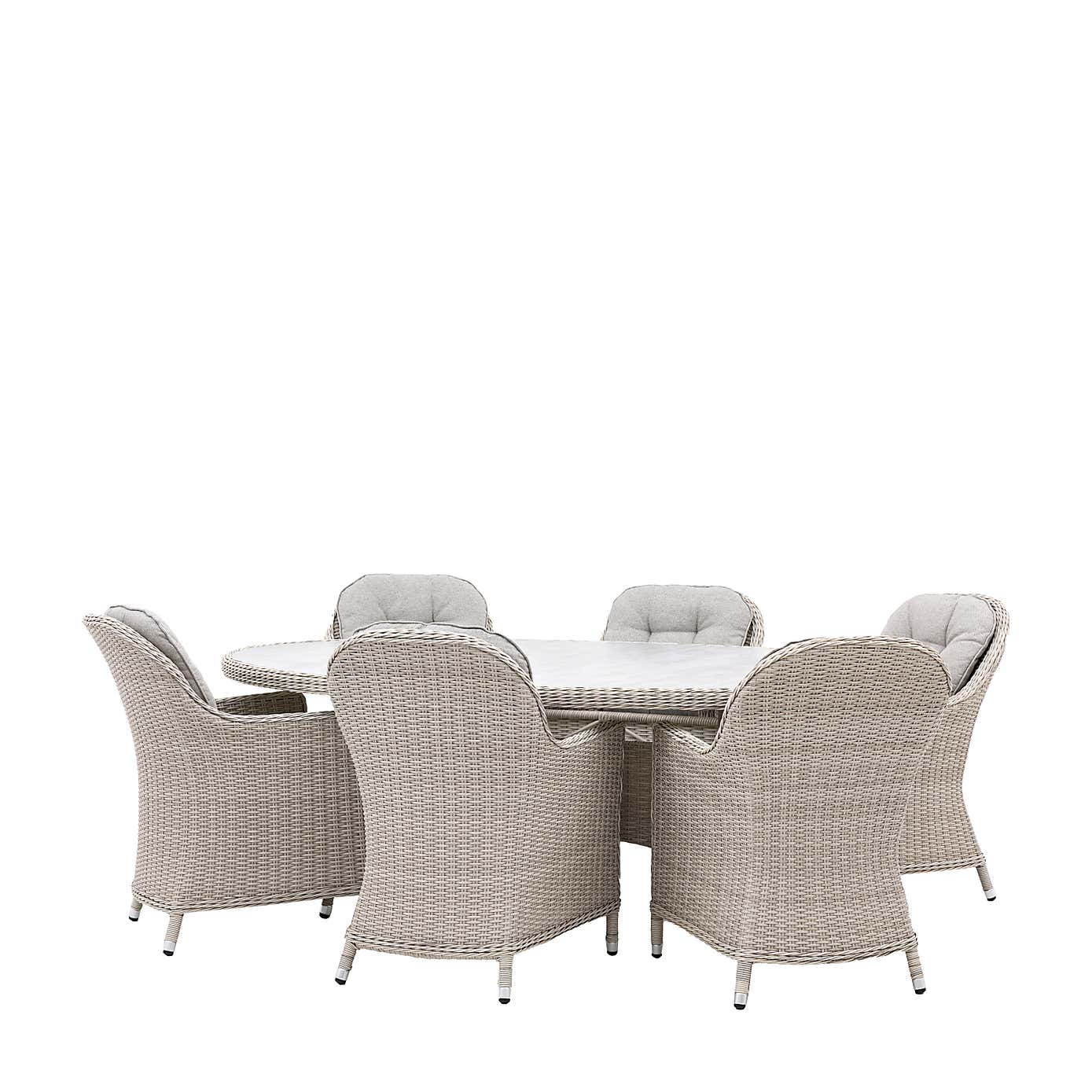 Cedar & Sage Nola 6 Seater Oval Outdoor Dining Set