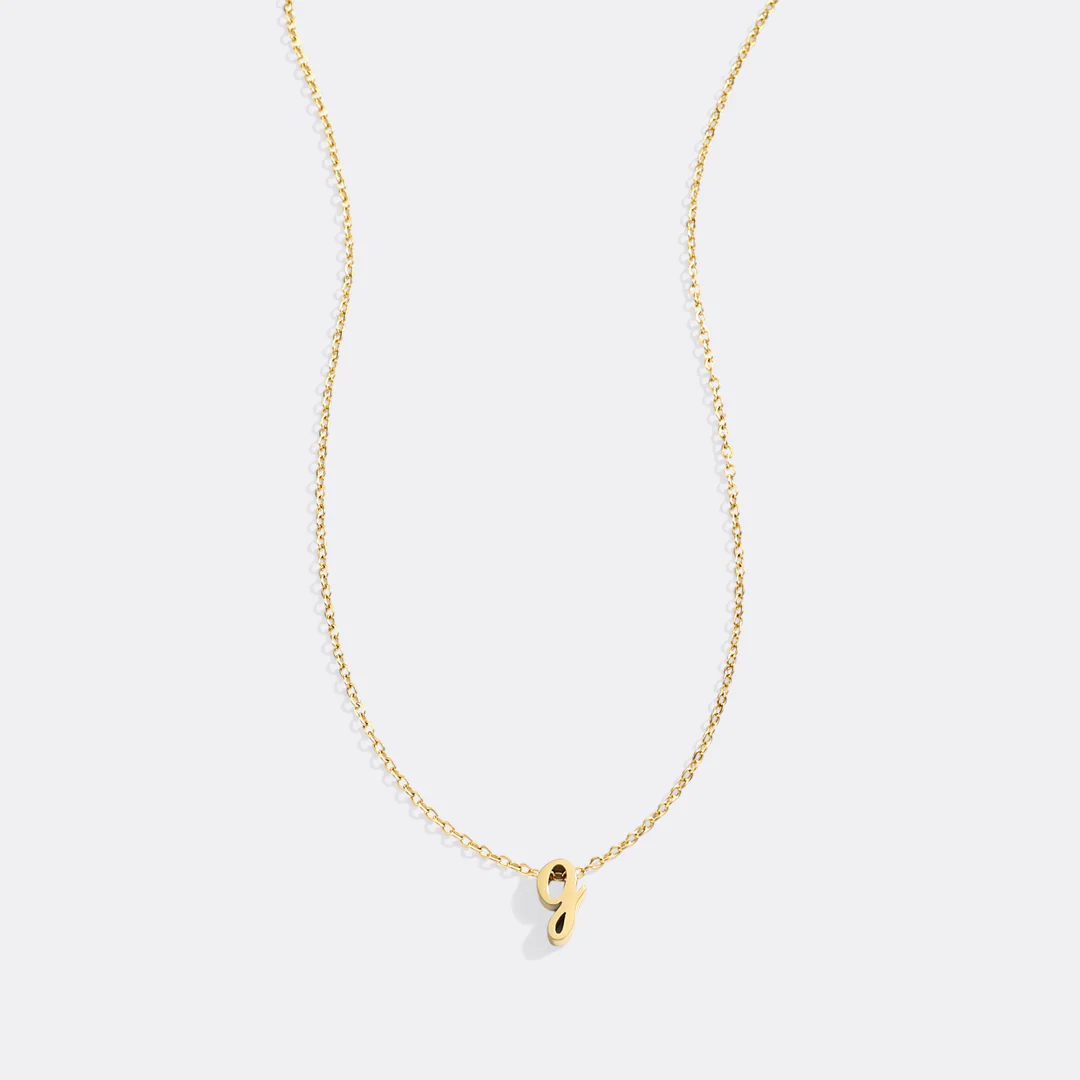 Tiny Script Initial Necklace