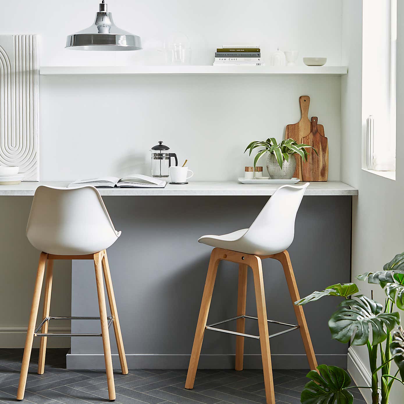 Erik Bar Stool with White Back