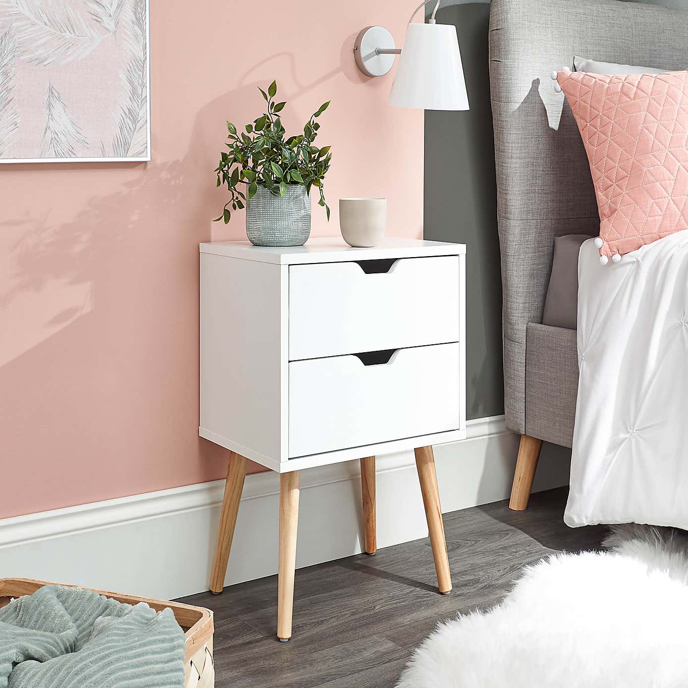 Nyborg 2 Drawer Bedside Table