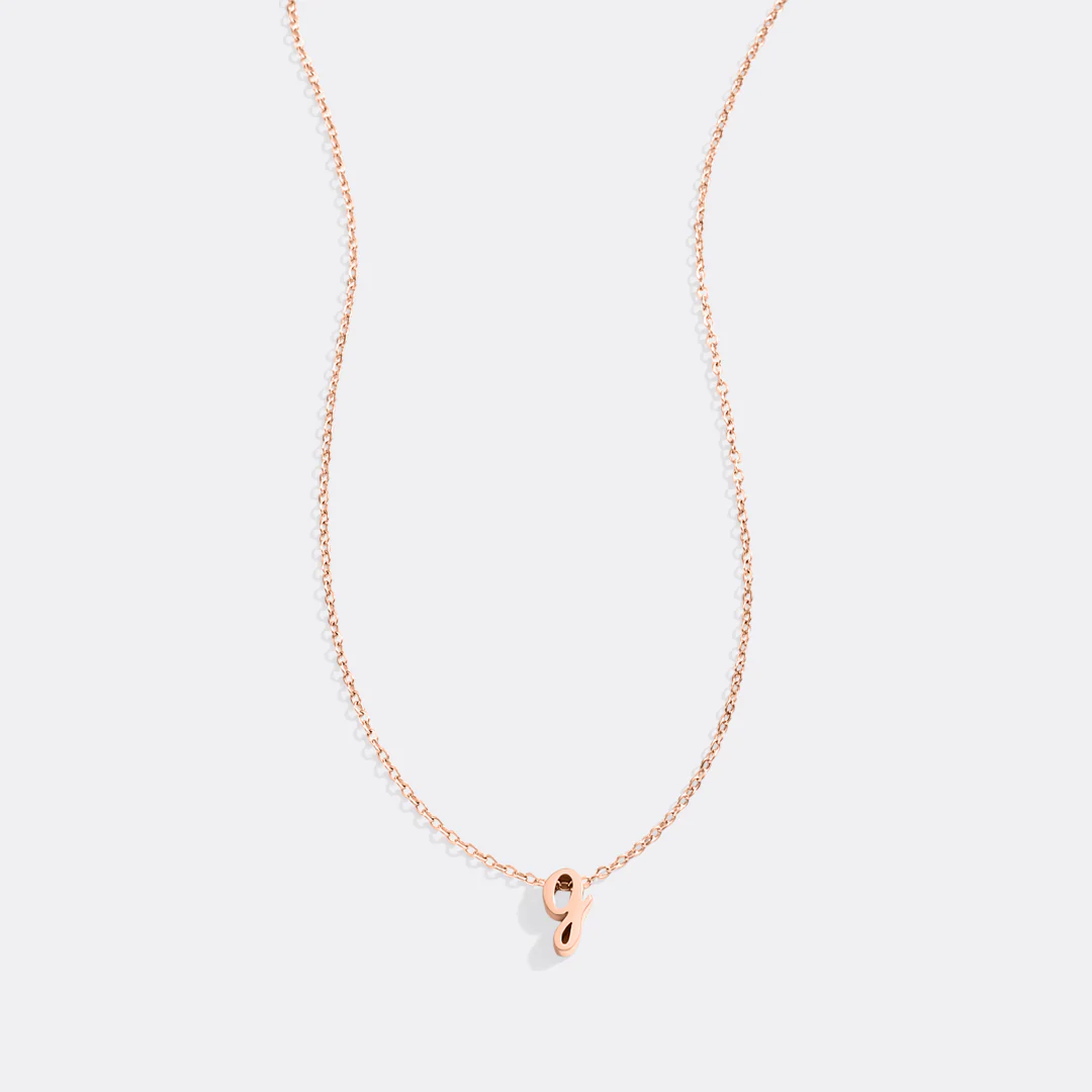 Tiny Script Initial Necklace