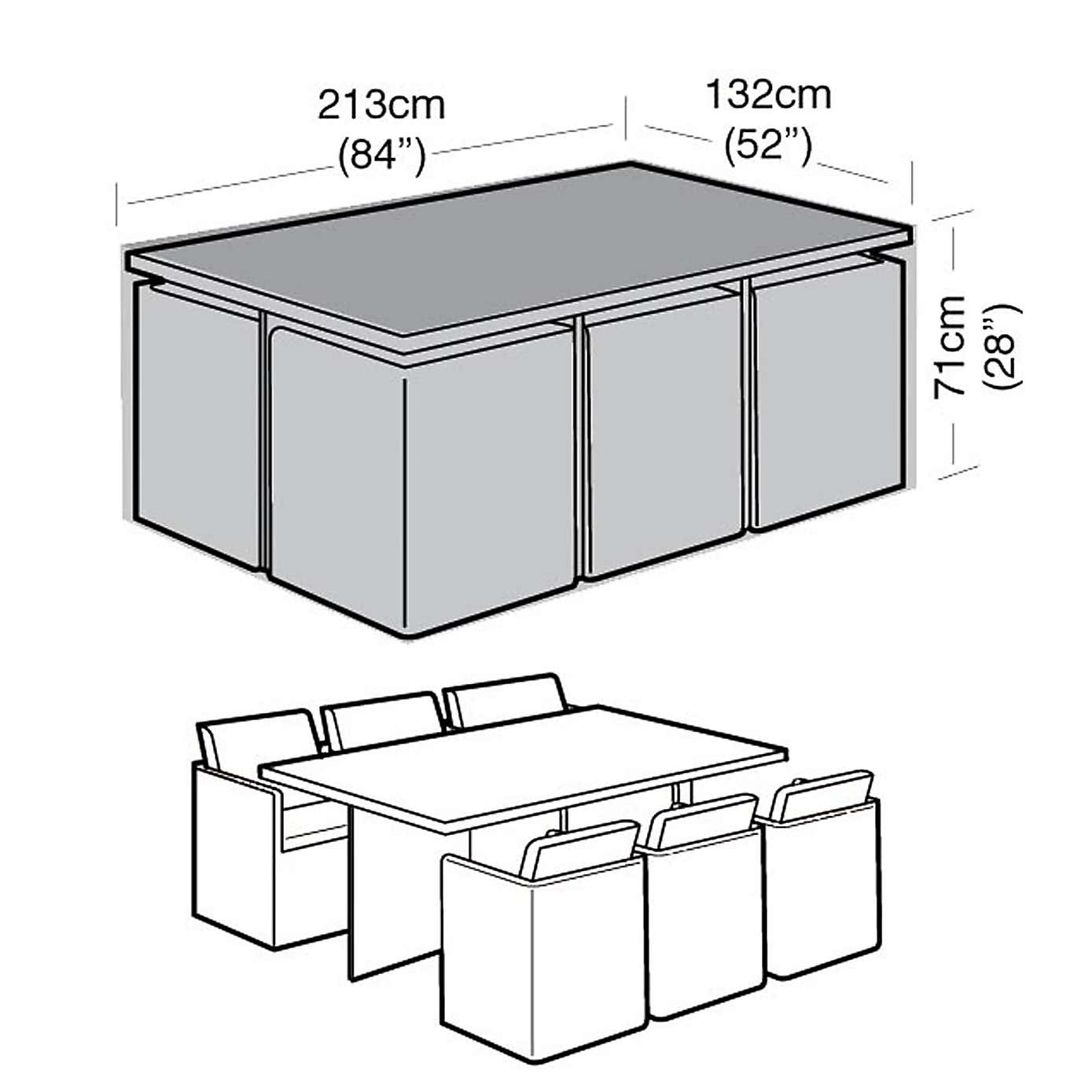 Garland Black 6 Seater Cube Set Cover