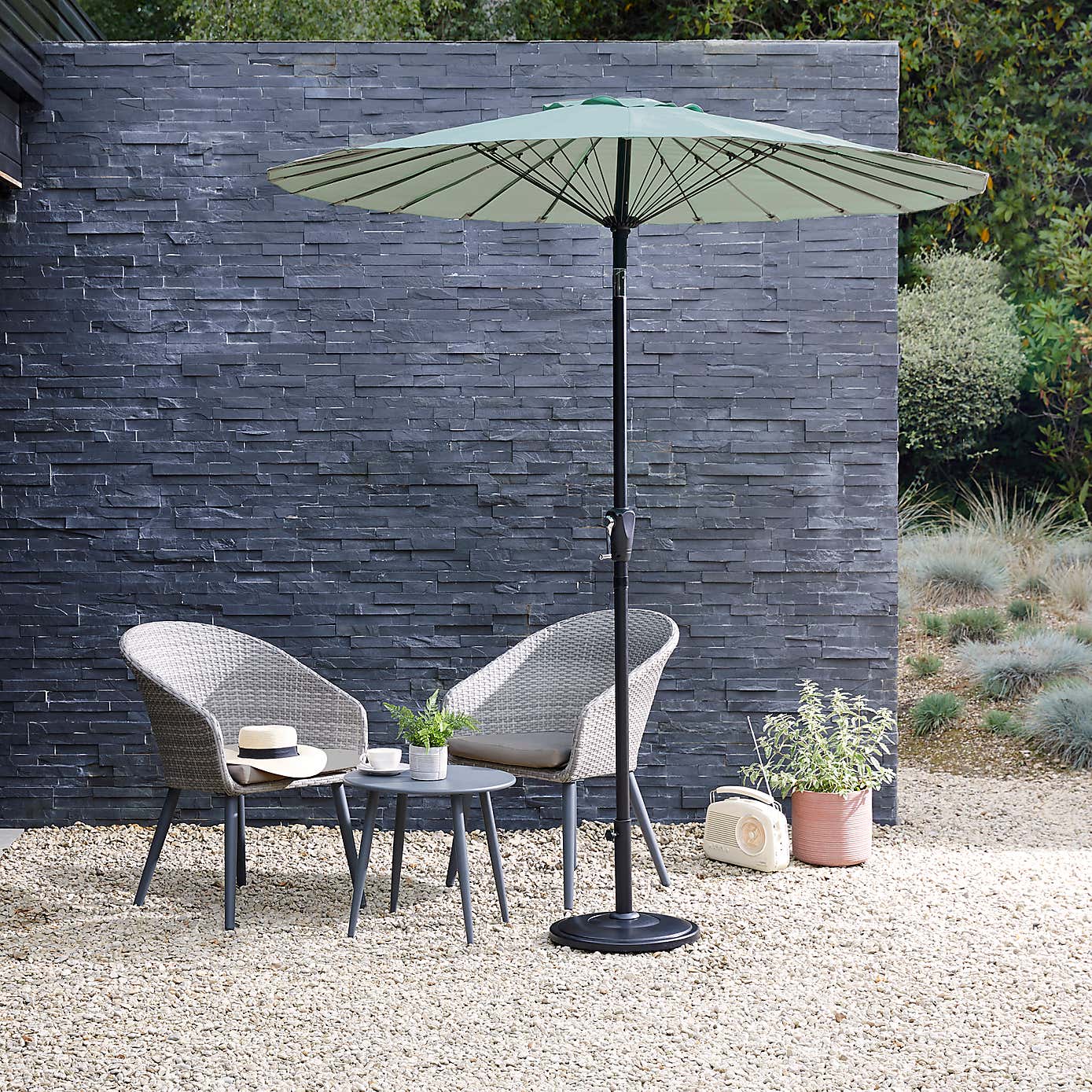 2m Shanghai Sage Green Crank Parasol